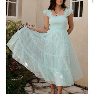 Baltic Born Blue Mindi tulle midi dress for Weddings